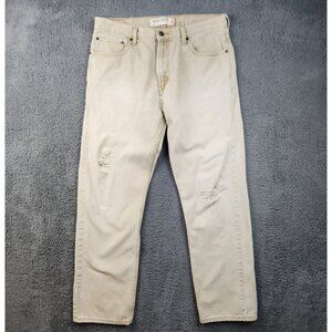 Levi's Jeans Mens 36x32 Beige Regular Fit 505 Straight Leg Faded Cowboy American